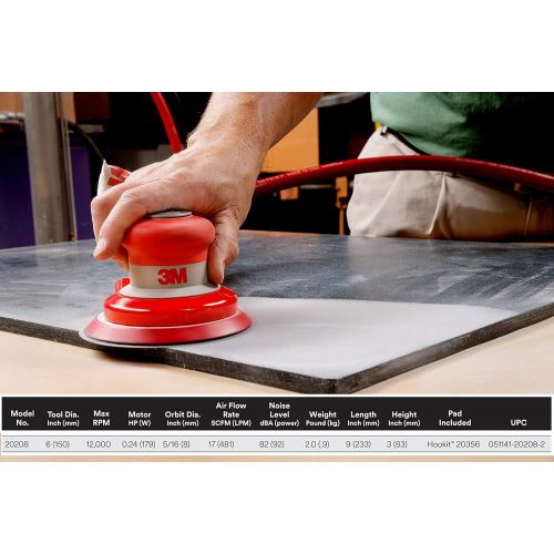  [아마존베스트]Cubitron 3M Self-Generated Vacuum Random Orbital Sander 20208, 6 in, 5/16 in Orbit, 1 per case