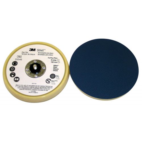 쓰리엠 3M(TM) Stikit(TM) Low Profile Disc Pad 20348, Pressure-Sensitive Adhesive (PSA) Attachment, 3 Diameter x 12 Thick, 14-20 External Thread, Red (Pack of 1)