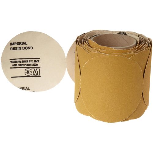 쓰리엠 3M Stikit Paper Disc Roll 363I, PSA Attachment, Aluminum Oxide, 6 Diameter, 60 Grit, Gold (Roll of 100)