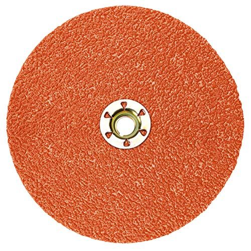 쓰리엠 3M(TM) Cubitron(TM) II Fibre Disc 987C TN Quick Change, Ceramic Aluminum Oxide, 5 Diameter, 60 Grit, Orange (Pack of 25)