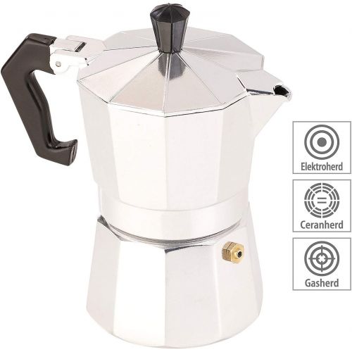  Cucina di Modena Espressokocher Induktion: Espressokocher fuer 3 Tassen, Gas-, Elektro- & Glaskeramik-Herd, 150 ml (Espressokocher fuer Induktionsherd)