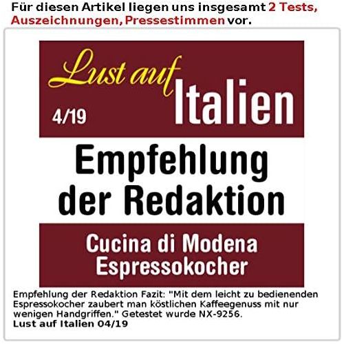  Cucina di Modena Espressokanne: Espresso-Kocher fuer 3 Tassen, fuer Gas, Elektro-Herd und Ceran-Feld (Espressokocher Outdoor)