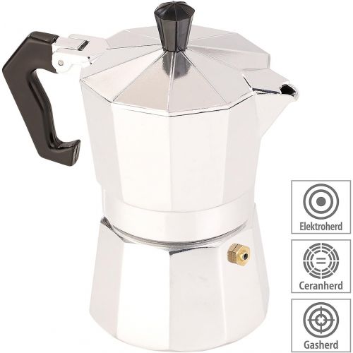  Cucina di Modena Espressokanne: Espresso-Kocher fuer 3 Tassen, fuer Gas, Elektro-Herd und Ceran-Feld (Espressokocher Outdoor)