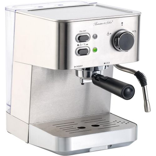  Cucina di Modena Siebtragermaschine: Edelstahl Siebtrager-Espressomaschine ES-1050, 1.050 Watt, 15 bar (Siebtrager Kaffeemaschine)