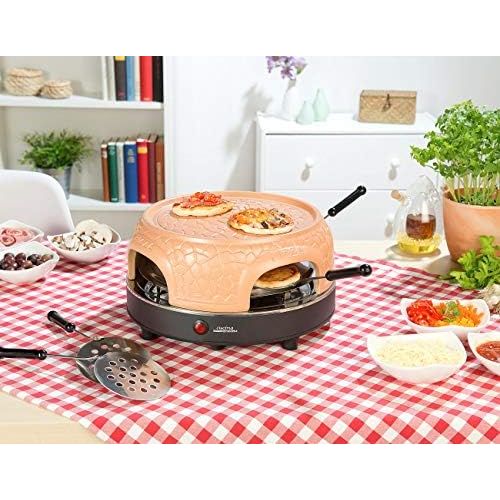  Cucina di Modena Pizzadom: Pizzaofen mit echter Terrakotta-Haube fuer 4 Personen (Mini Pizza Stein Ofen)