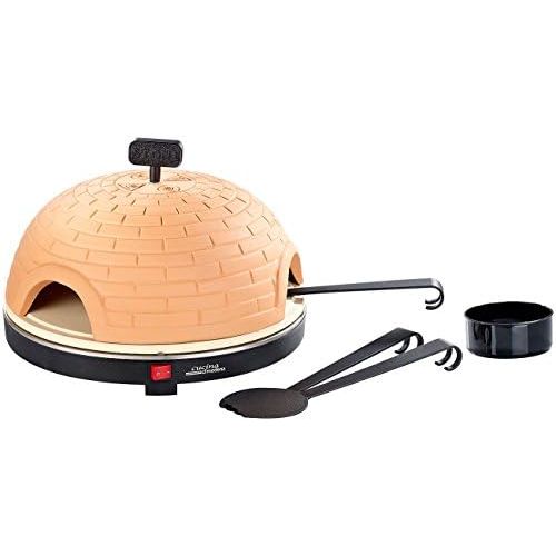  Cucina di Modena Pizza Dome: Pizzaofen mit Terrakotta-Haube & Schamottenstein-Platte, Ø 40 cm (Pizzaofen fuer den Tisch)