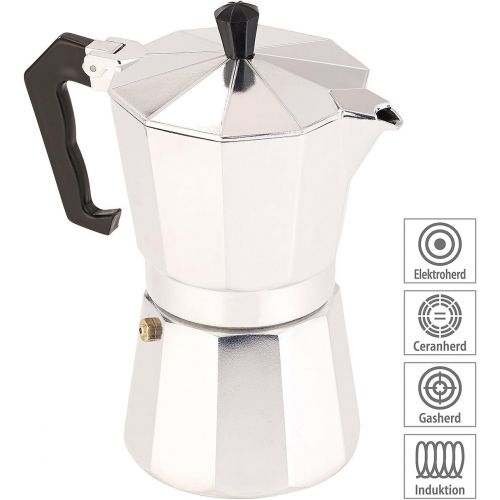  Cucina di Modena Kaffeekocher: Espressokocher fuer 6 Tassen, fuer Induktions-Herde geeignet, 300 ml (Manuelle Espresso Maschinen)