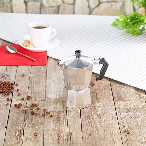  [아마존베스트]Cucina di Modena Coffee maker: espresso maker for 3 cups, gas, electric and glass ceramic stove, 150 ml (espresso cooker).