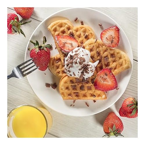  Heart Waffle Maker - Make 5 Heart Shaped Waffles for Special Morning Breakfast- Nonstick Baker Easy Cleanup, Electric Waffler Griddle Iron w Adjustable Browning Control- Kitchen Essential Must Have