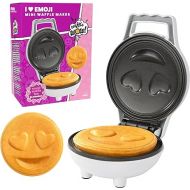 Heart Eyes Emoji Mini Waffle Maker - Make Breakfast Special w Cute Personal-Sized 4