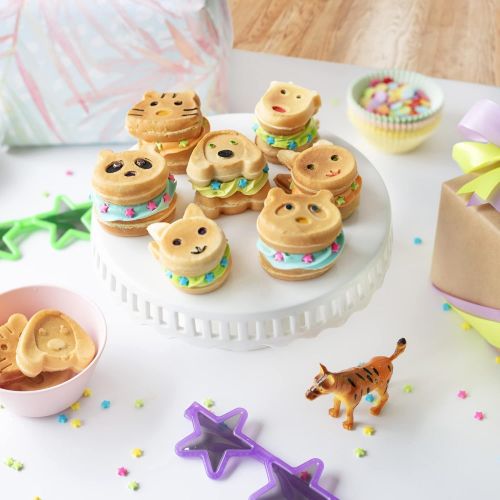  [아마존베스트]CucinaPro Animal Mini Waffle Maker- Makes 7 Fun, Different Shaped Pancakes Including a Cat, Dog, Reindeer & More - Electric Non-stick Waffler, Fun Gift