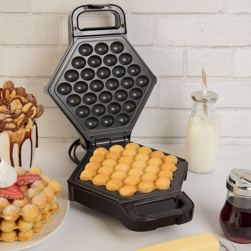  [아마존베스트]CucinaPro Bubble Waffle Maker- Electric Non stick Hong Kong Egg Waffler Iron Griddle - Ready in under 5 Minutes- Free Recipe Guide Included