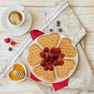 CucinaPro Heart Waffle Maker - Non-Stick, Electric Waffle Griddle Iron with Adjustable Browning Control - 5 Heart-Shaped Waffles, Great Fathers Day Gift