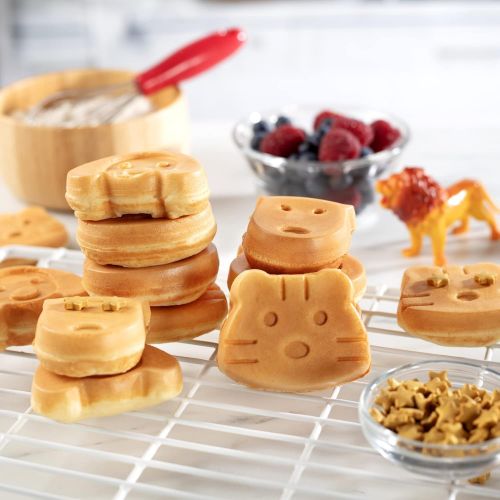  [아마존베스트]CucinaPro Animal Mini Waffle Maker- Makes 7 Fun, Different Shaped Pancakes Including a Cat, Dog, Reindeer & More - Electric Non-stick Waffler, Fun Gift