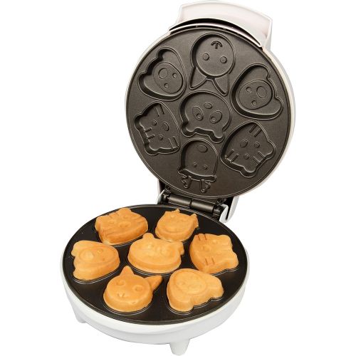  [아마존베스트]CucinaPro Animal Mini Waffle Maker- Makes 7 Fun, Different Shaped Pancakes Including a Cat, Dog, Reindeer & More - Electric Non-stick Waffler, Fun Gift