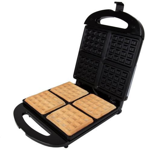  CucinaPro Four Square Waffle Maker- Non-stick Waffler Iron w Adjustable Browning Control- Beeps When Ready