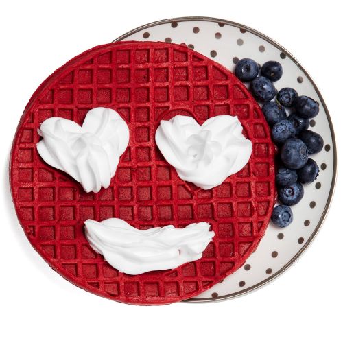  CucinaPro Emoji Waffler & Pancake Maker w Interchangeable Plates - Choose either 8 Diameter Smiley Face Waffles OR Pan Cakes - Non-stick Electric Griddle Iron