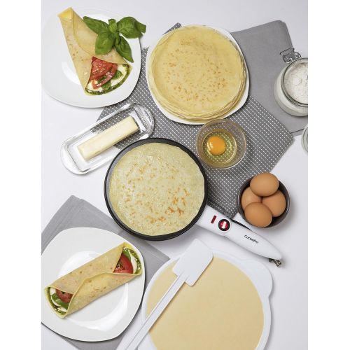  CucinaPro Cordless Crepe Maker with Recipe Guide - 1447, 100% Non-Stick Surface