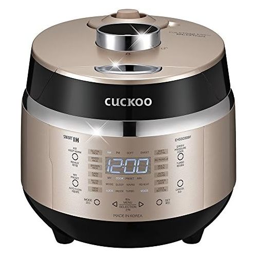  Cuckoo Electric Induction Heating Rice Pressure Cooker (3-Cup) - Full Stainless Interior with Non-Stick Coating - 3-Language Voice Navigation and LED Screen with Touch Selection Me