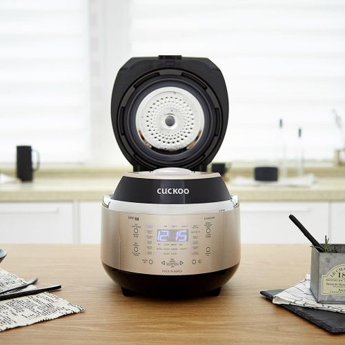  Cuckoo Electric Induction Heating Rice Pressure Cooker (3-Cup) - Full Stainless Interior with Non-Stick Coating - 3-Language Voice Navigation and LED Screen with Touch Selection Me