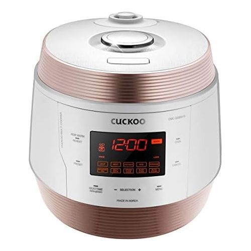  Cuckoo 8 in 1 Multi Pressure cooker (Pressure Cooker, Slow Cooker, Rice Cooker, Browning Fry, Steamer, Warmer, Yogurt Maker, Soup Maker) Stainless Steel, Made in Korea, White, CMC-
