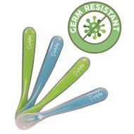 [아마존베스트]Cuddle Baby Gum-Friendly First Stage Soft Tip Silicone Feeding Spoons for Babies, Great Infant Gift Set (No BPA, lead, phthalate and plastic) Baby Blue/Green