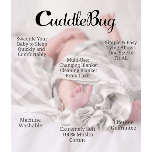  [아마존 핫딜] Cuddlebug  Muslin Baby Swaddle Blankets for Boys and Girls 0 to 3 Months - Large 4 Feet x 4 Feet  Unisex Muslin Cotton Multifunctional Baby Blankets - 4 Pack (Spots n Stripes)