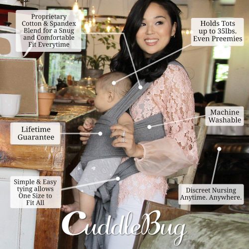  [아마존베스트]Baby Wrap Ergo Carrier Sling - by CuddleBug - Available in 8 Colors - Baby Sling, Baby Wrap Carrier,...