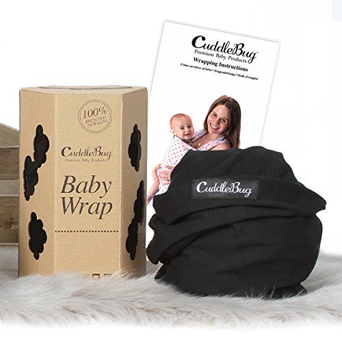  [아마존베스트]Baby Wrap - Ergo Baby Carrier by CuddleBug - Available in 9 Colors - Baby Sling, Baby Wrap Carrier, Nursing Cover and Baby Slings and Wraps for Infants and Newborn (Black)