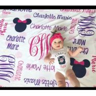 CuddleMuffinsBlanket Personalized Minnie Mouse Blanket, Mouse Name Blanket, Monogram Minnie Mouse Blanket, Minnie Mouse Name Blanket