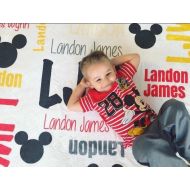 CuddleMuffinsBlanket Personalized Mickey Mouse Blanket, Mickey Mouse Name Blanket, Monogram Mickey Mouse Blanket, Boy Mickey Blanket