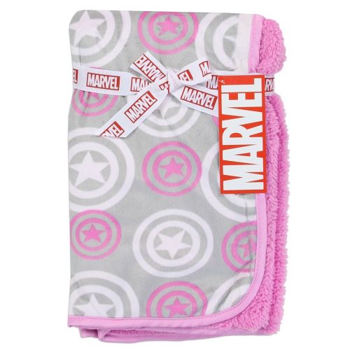 Cudlie Accessories LLC Marvel Captain America Super Soft Fleece 30 inch x 30 inch Baby Blanket - Pink