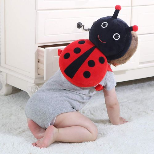  2019 New!Cuekondy Infant Toddler Baby Head Protector Cute Cartoon Animal Adjustable Wings Shoulder Soft Safety Cushion Pads Baby Back Protection (Red, 4-24 Months)