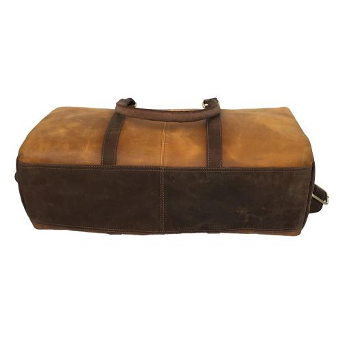  Cuero 20 Inch Real buffalo Leather Large Handmade Travel Luggage Bags in Square Big bag Carry On