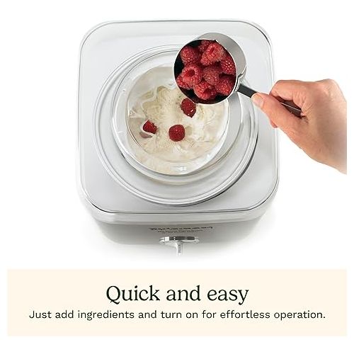  Cuisinart Ice Cream Maker Machine, 1.5 Quart Sorbet, Frozen Yogurt Maker, Double Insulated, White, ICE-21P1