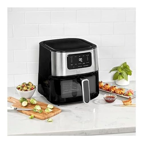  Cuisinart Air Fryer Oven - 6-Qt Basket Stainless Steel Air Fryer - Dishwasher-Safe Parts with 5 Presets - Roast, Bake, Broil, Air Fry and Keep Warm - Quick & Easy Meals - AIR-200