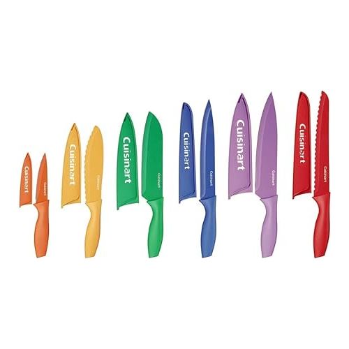  Cuisinart 12-Piece Kitchen Knife Set, Multicolor Advantage Cutlery, C55-01-12PCKS