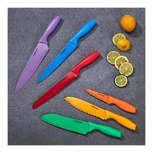  Cuisinart 12-Piece Kitchen Knife Set, Multicolor Advantage Cutlery, C55-01-12PCKS
