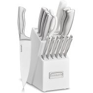 Cuisinart C77SS-15PK 15-Piece Stainless Steel Hollow Handle Block Set, Glossy White