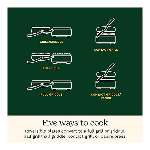  Cuisinart Panini Press, Stainless Steel Griddler, Sandwich Maker & More, 5-IN-1, GR-4NP1