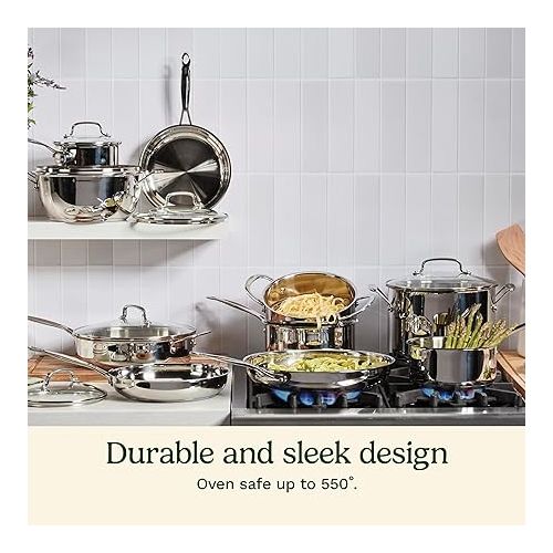  Cuisinart 17-Piece Cookware Set, Chef's Classic Steel Collection 77-17N