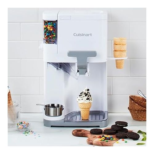  Cuisinart Soft Serve Ice Cream Machine- Mix It In Ice Cream Maker for Frozen Yogurt, Sorbet, Gelato, Drinks 1.5 Quart, White, ICE-48