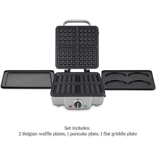  Cuisinart WAF-300P1 Belgian Waffle Maker with Pancake Plates, Brushed Stainless