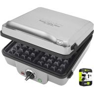 Cuisinart WAF-300P1 Belgian Waffle Maker with Pancake Plates Bundle with 1 YR CPS Enhanced Protection Pack