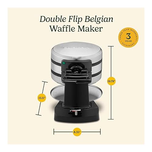  Cuisinart WAF-F40 Double Flip Belgian Waffle Maker, 1400 watts, New Black/Stainless