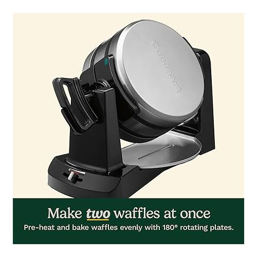  Cuisinart WAF-F40 Double Flip Belgian Waffle Maker, 1400 watts, New Black/Stainless