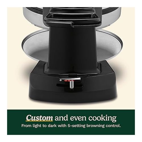  Cuisinart WAF-F40 Double Flip Belgian Waffle Maker, 1400 watts, New Black/Stainless