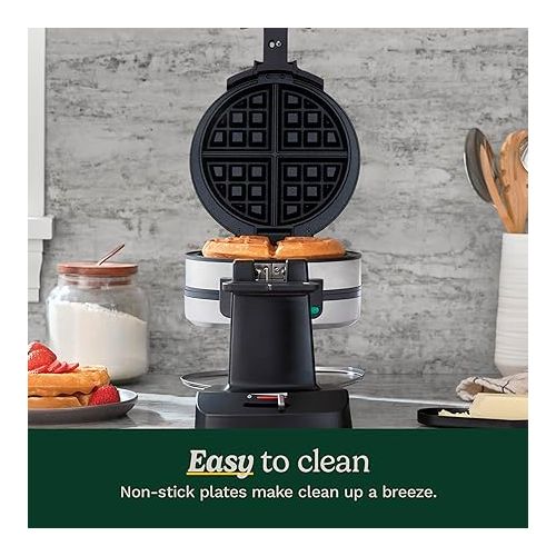  Cuisinart WAF-F40 Double Flip Belgian Waffle Maker, 1400 watts, New Black/Stainless