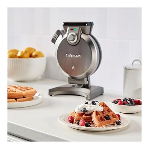  Cuisinart Mini Belgian Waffle Maker, Vertical Mini Waffle Iron, Silver, WAF-V100P1