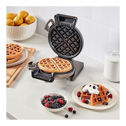  Cuisinart Mini Belgian Waffle Maker, Vertical Mini Waffle Iron, Silver, WAF-V100P1